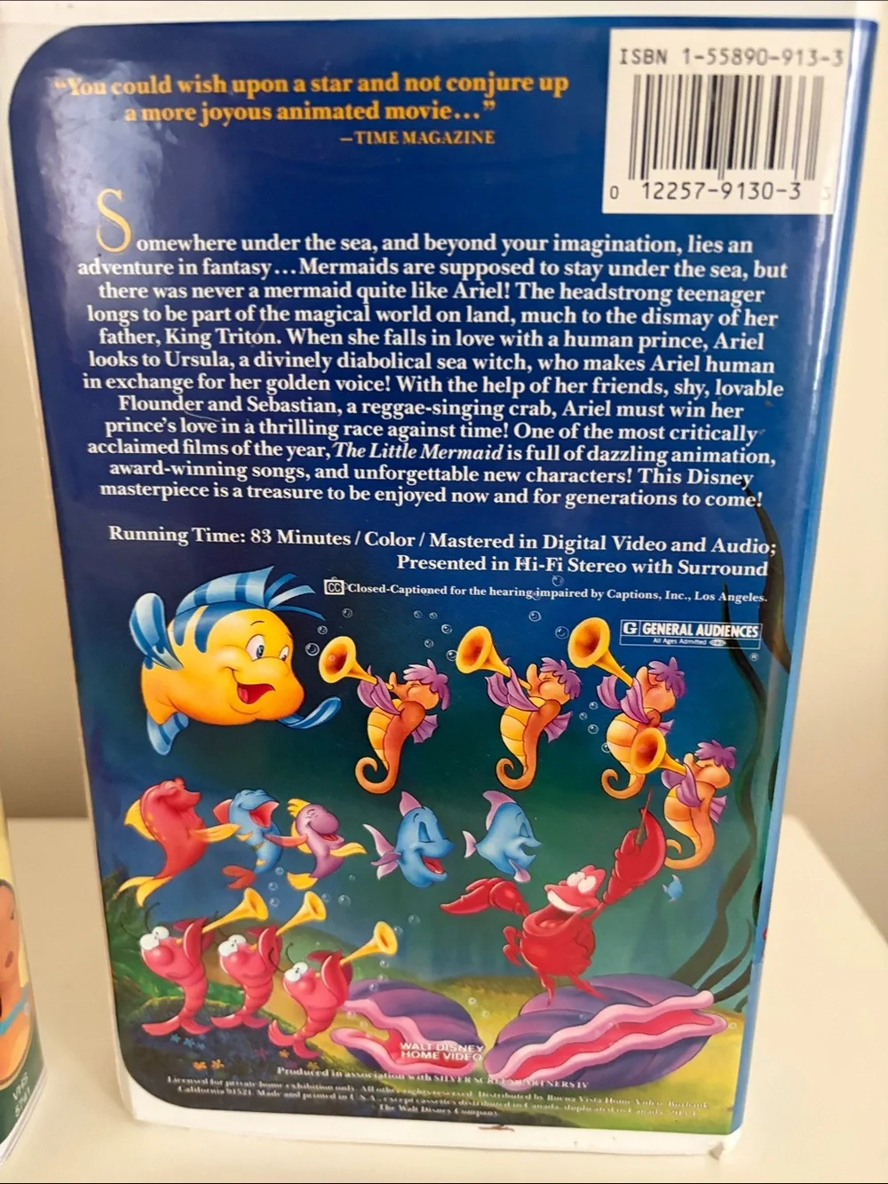 Disney Pocahontas & The Little Mermaid VHS Set - Blue Covers